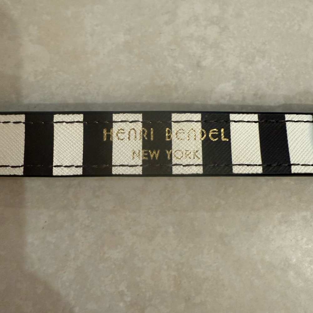 Henri Bendel Black and White striped leash